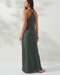 NWT Soma XXL Weekend Halter Maxi Bra Dress Olive Green #91923
