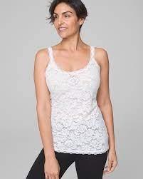 NEW Soma S Stretch lace Tank Beige 92135