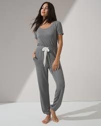 NWT Soma XL Short Sleeve Sunday Jumpsuit Weekend Gray 92329
