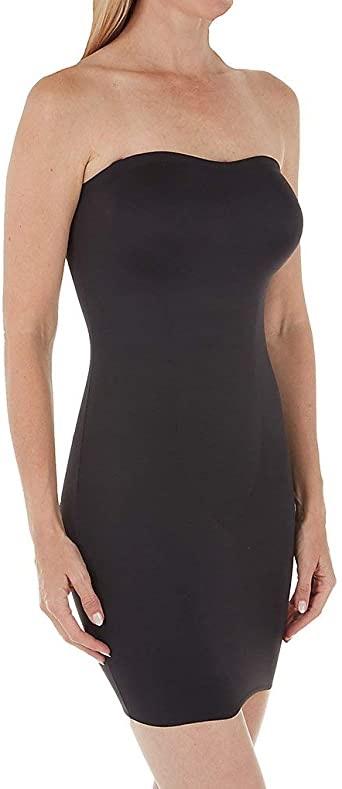 NWT TC Fine Intimates 32 Just Enough Strapless Slip 4132 Black 92043