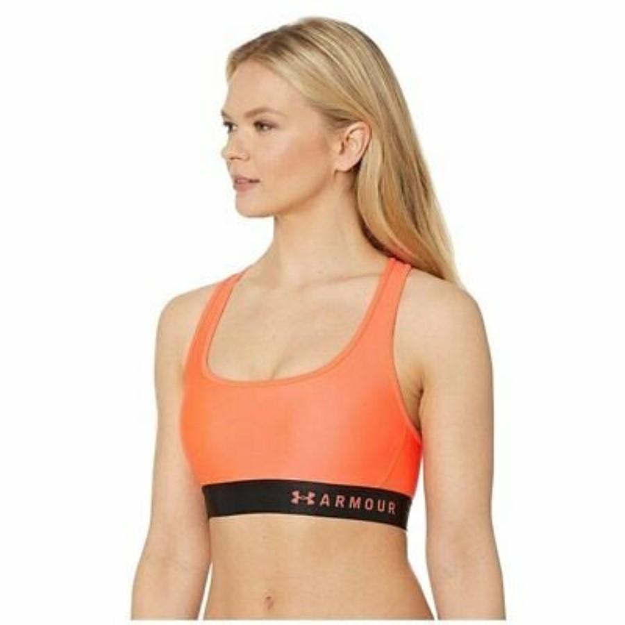 New Under Armour 75138 Blaze Orange Cross-Back Bra Size XS 90230