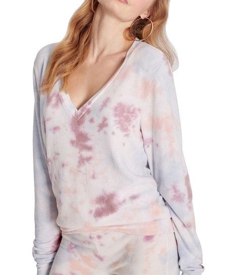 NWT Wildfox SM Baggy Beach Jumper Deep B Cloud Tie Dye 91996