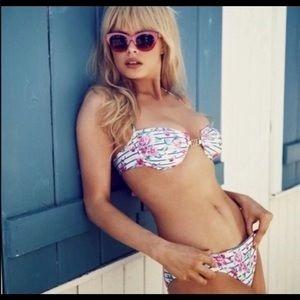NWT WILDFOX Gypsy Floral Stripe Bikini Top Bottom MD #90135