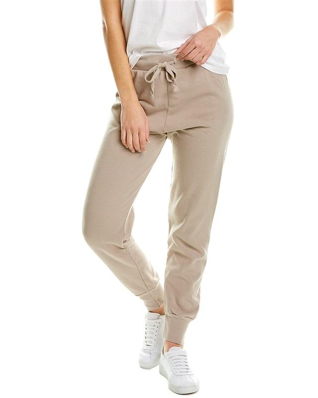 NWT Wildfox LG Knox Jogger French Terry Sweatpants Tan Grapefruit Stripes #88265