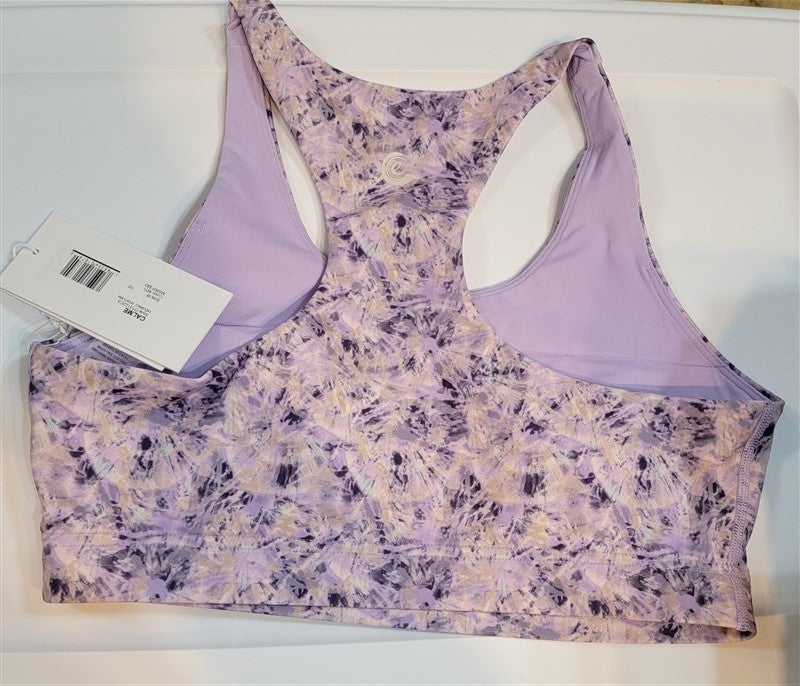 NWT Calme Johnny Was Endurance Sports Bra Sz L Cosmic Purple 100029