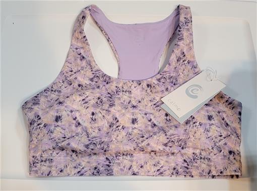 NWT Calme Johnny Was Endurance Sports Bra Sz L Cosmic Purple 100029