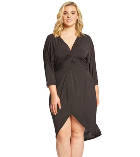 NWT La Blanca Plus Size Undercover Cocoon Dress 3X Black cover up 100067