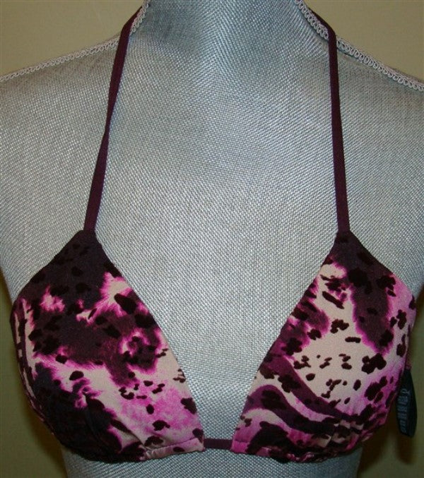 NEW A.Che Bikini Small Purple Animal Print Swimsuit Chain Bottom 100078