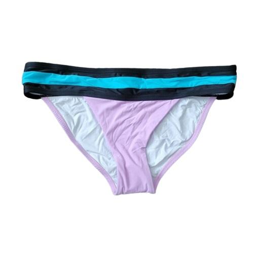 NWOT PIlyq S Pebble Banded Color Block Cheeky Bikini Swim Bottoms #100079