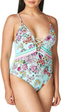 NWT Kenneth Cole Reaction Mosaic 1PC Swimsuit Pastel Colors 100194