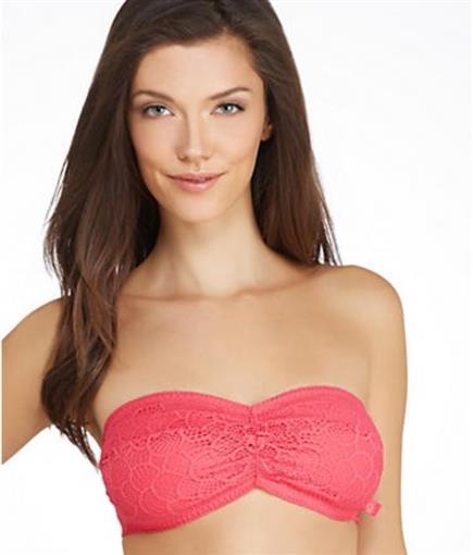 New Calvin Klein CK One SM Cotton Lace Bandeau Bralette Bra QF1165 Pink #100303