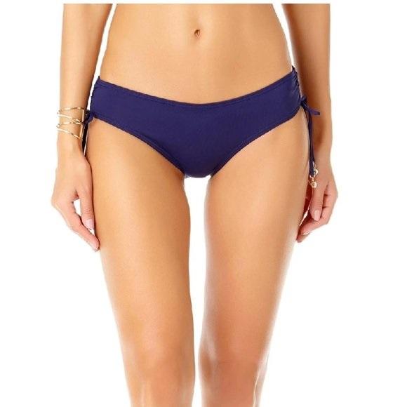 NWOT Anne Cole Live In Color XS Navy Side-Tie Full Bikini Swim Bottom #100385