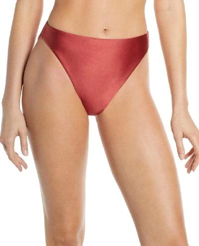 NWT Dolce Vita Trail Blazer L Solid Rust High-Waisted Bikini Swim Bottom #100545
