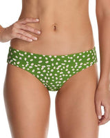 NWT Raisins Leaf Azore M Spotted Ruched Cheeky Bikini Swim Bottom #100602