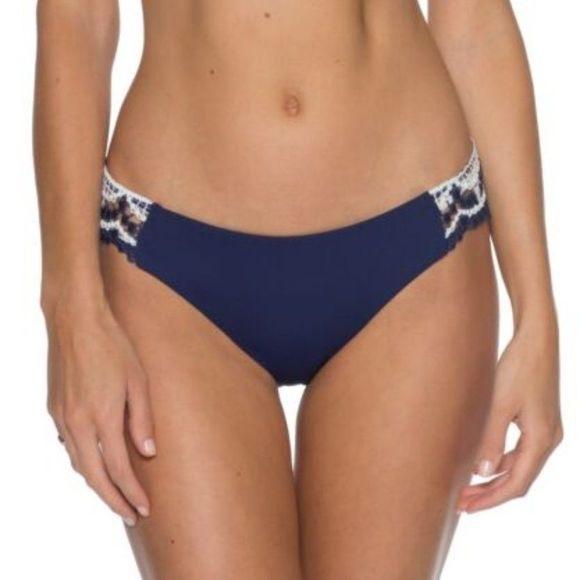 NWT Becca East Wind S Crochet Side-Tab Cheeky Bikini Swim Bottom #103067