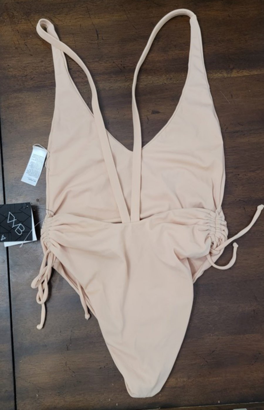 NWT VYB Vicious Young Babes XS V Back Maillot Nude 104124