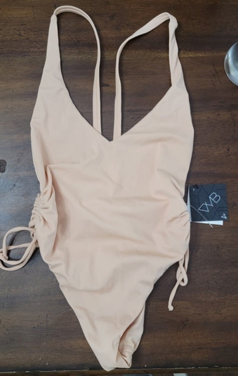NWT VYB Vicious Young Babes XS V Back Maillot Nude 104124