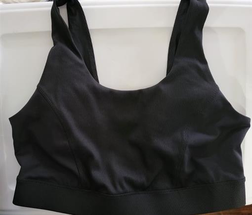 NWOT All In Motion 3X Black Ribbed Cut Out Sports Bra 105204