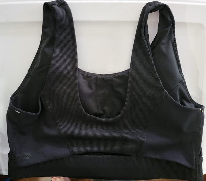 NWOT All In Motion 3X Black Ribbed Cut Out Sports Bra 105204