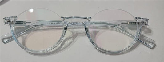 Optique Sheer Modern Ben Franklin Half Frame Reading Glass Round Clear 106662