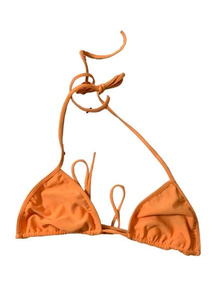 NWOTD Hail Bob Cabana Solid Orange S Halter Triangle Bikini Swim Top #109656