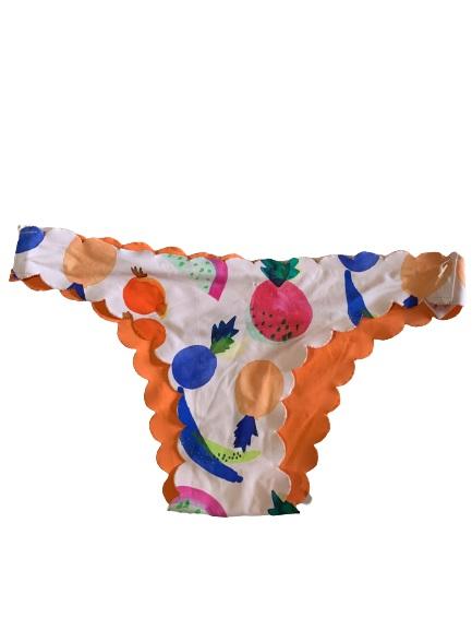 NWOT PIlyq Copacabana S Fruit Scallop Cheeky Bikini Swim Bottom #109735