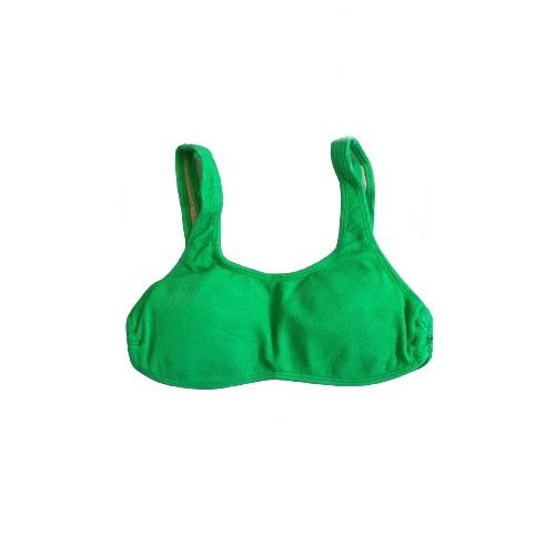 NWOT PIlyq Kiwi Reef L Green Side-Ring Halter Bikini Swim Top #109737