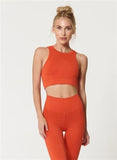 NEW NUX XL One By One Crop Top Longline Med Compression Sports Bra Orange 109744