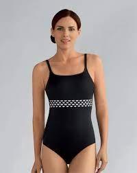 NWT Amoena Cocos 18B One Piece Post-Surgery Swimsuit Black 110193