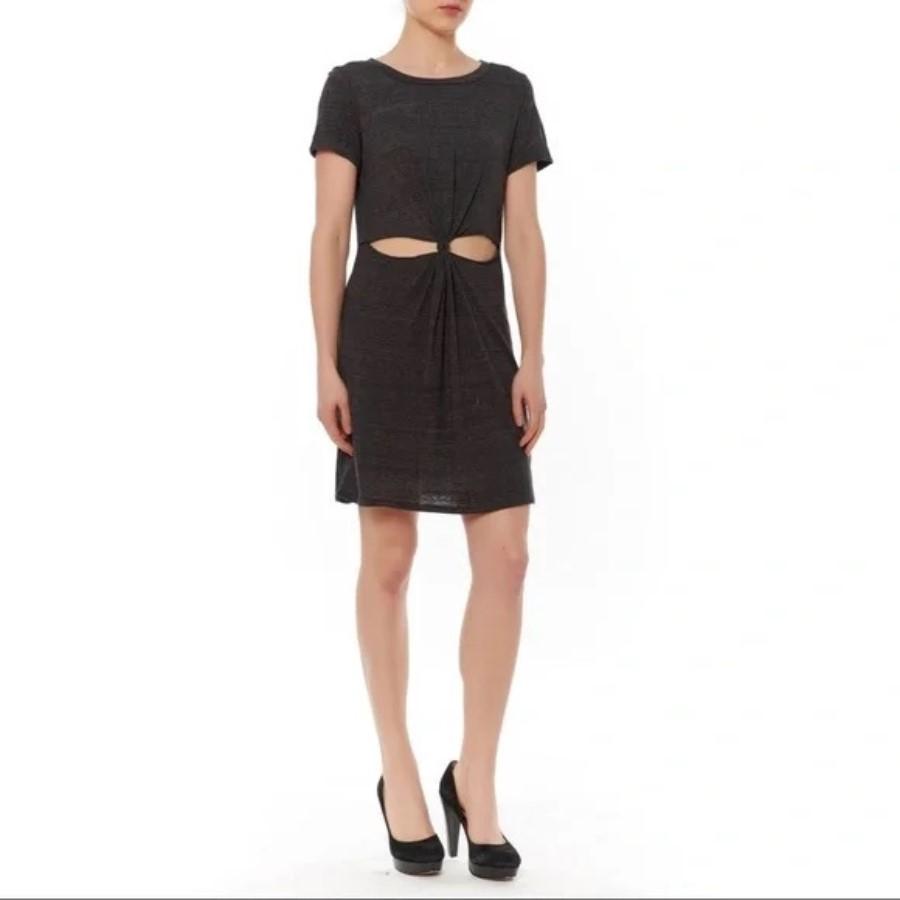 New Honey Punch Anthropologie S Distressed Black Acid Wash Cutout Dress #111687