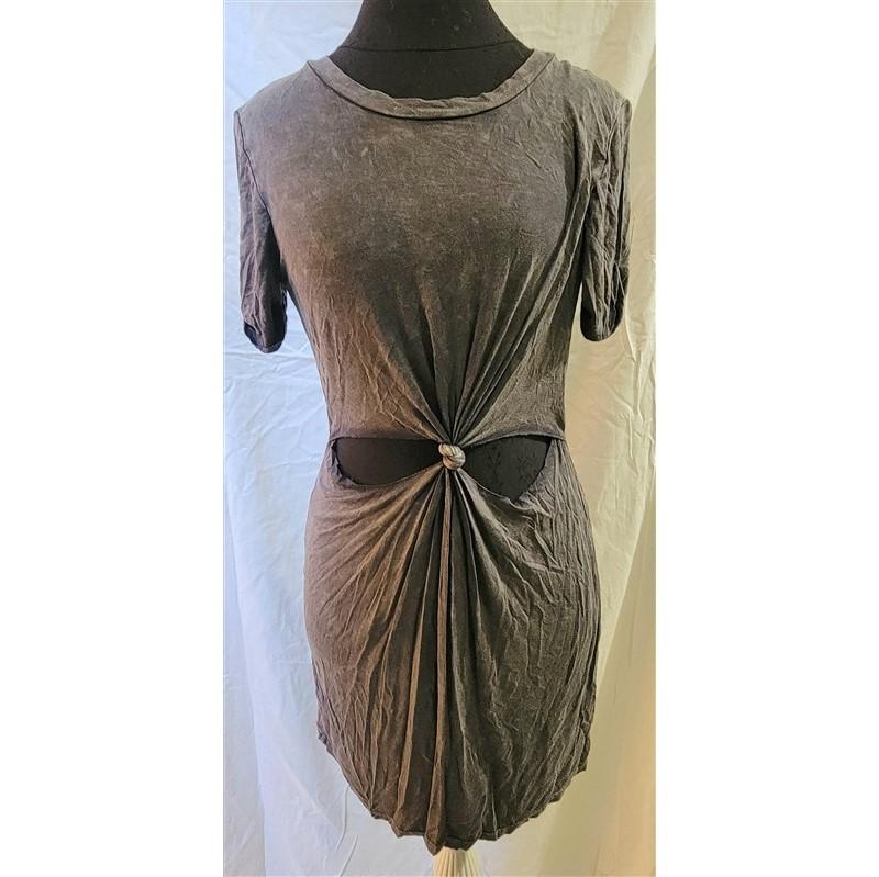 New Honey Punch Anthropologie S Distressed Grey Acid Wash Cutout Dress #111688