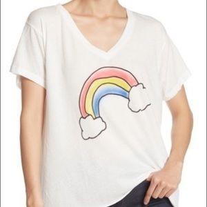 NWOT Wildfox M Rainbow Airbrush Romeo V-Neck T-Shirt 112807
