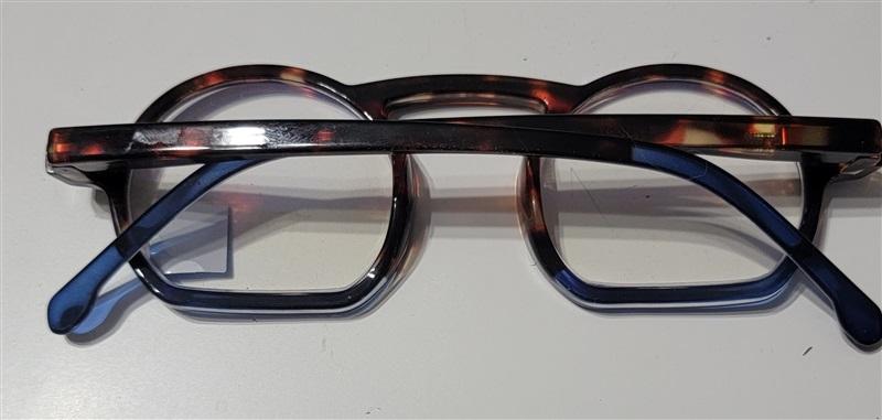 EyeLooker Round Flat Bottom 1.5 Blue Light Tortoise & Blue Reading Glass 113225