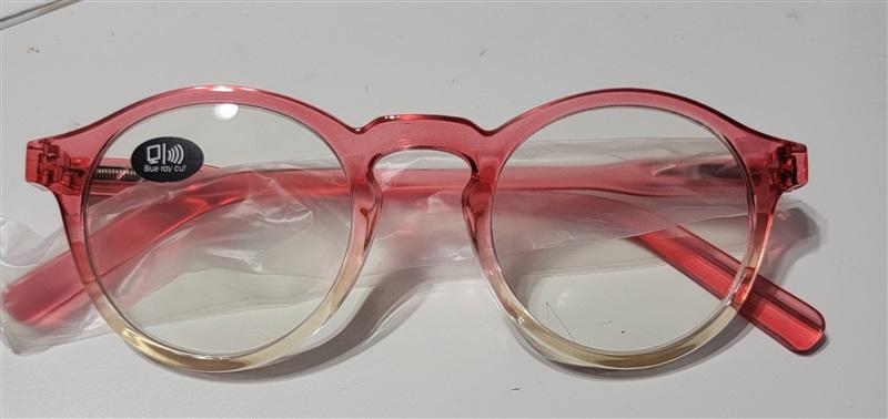 EyeKepper Sheer Red 1.25 Round Frame Anti Blue Light Reading Glasses 113239