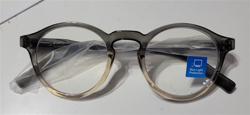 EyeKepper Sheer Gray 1.25 Round Frame Anti Blue Light Reading Glasses 113247