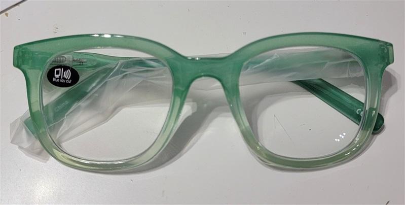 EyeKepper Sheer Green Nerd 1.5 Cat Eye Thick Reading Nerd Glasses 113250