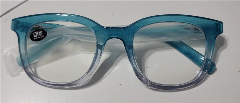 EyeKepper Teal & Clear 1.5 Thick Frame Anti Blue Light Reading Glasses 113252