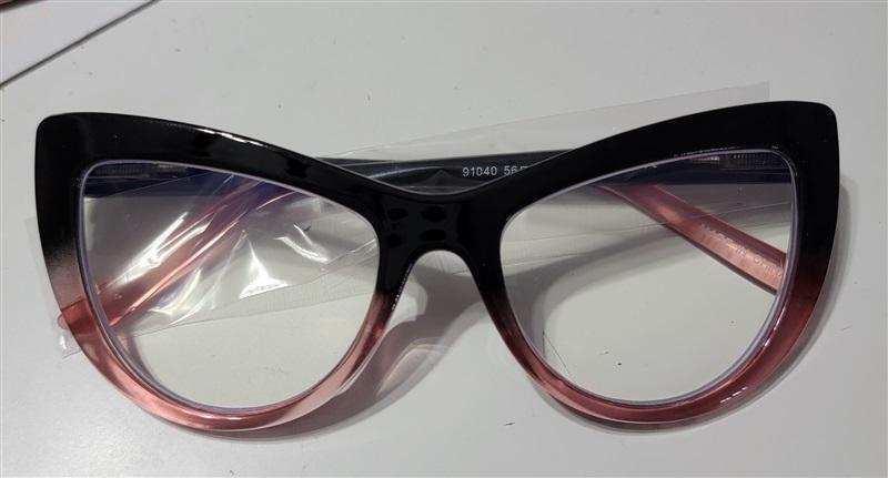 EyeKepper Black Pink 1.0 Cat Eye Thick Reading Nerd Glasses 113257