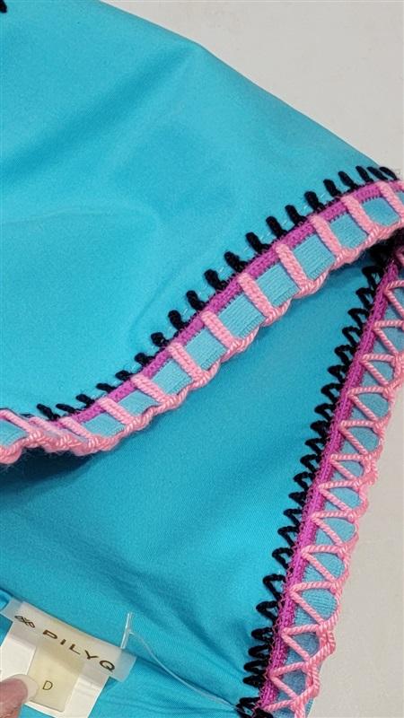 NWT Pilyq Platinum D Crochet Bandeau Aqua Bikini Swim Top 114675