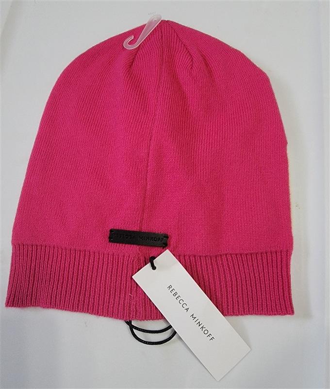 NWT Rebecca Minkoff Pink Love Ribbed Beanie Stocking Cap Knit Hat 114713