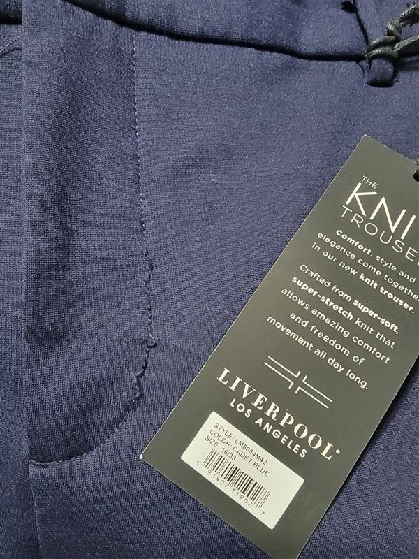 NWTD Liverpool 16 33 KELSEY KNIT TROUSER STRETCH PONTE Navy Blue 114907
