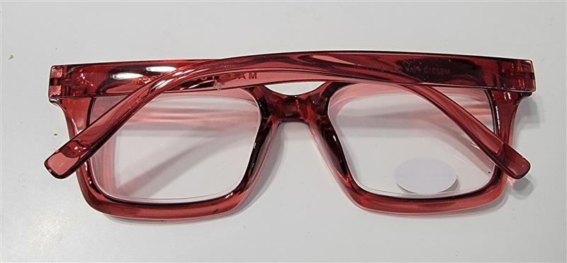 Max Studio Sheer Red 1.5 Square Thick Frame Reading Glasses 115009