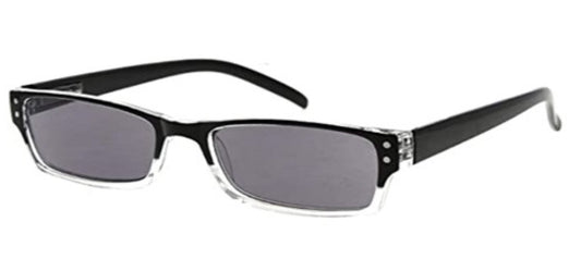 EyeKepper 1.25 Unisex Rectangle Black Sheer Gray Reading Sunglasses 115214