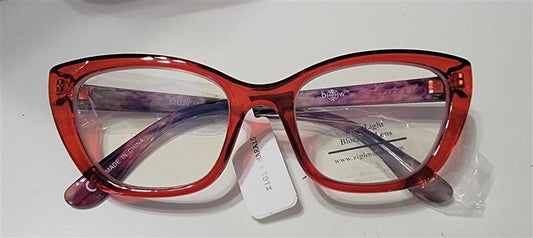 Zigi Marais Anais Red Bud Snake Cat Eye Blue Light Glasses 115217