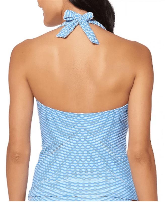 Jessica Simpson L Monet Texture U Wire Swim Tankini Top Blue 115324