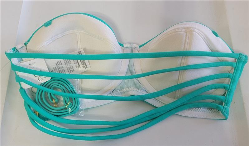 Jessica Simpson Sm Strappy Underwire Teal Bikini Halter Top 115521