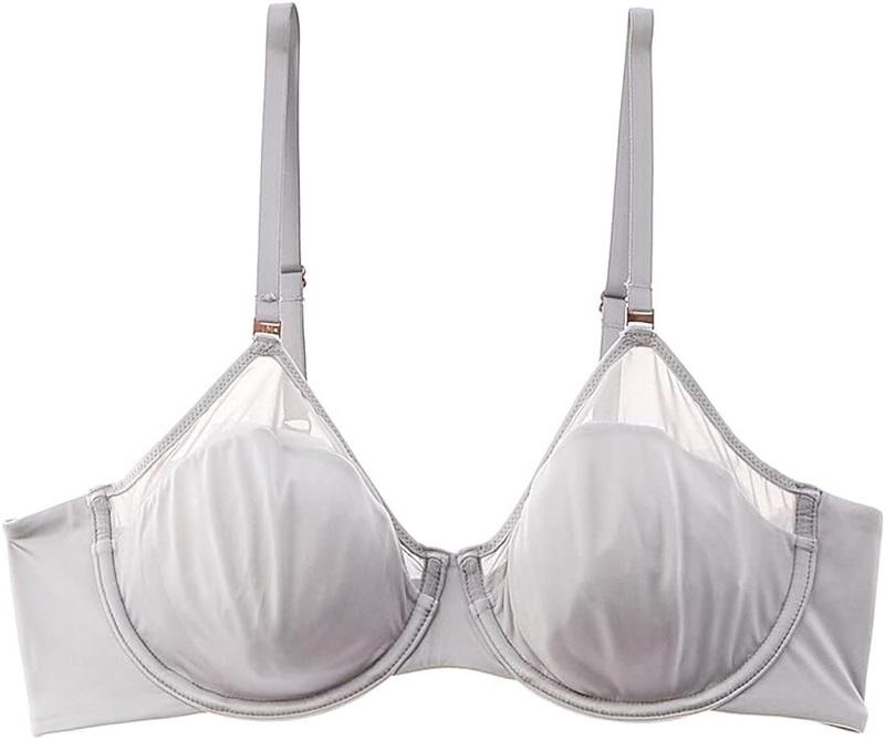 NWT Le Mystere 34G Modern Mesh Unlined 3316 T Shirt Bra Silver 115561