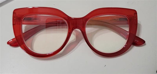 Optique Sheer Red Nerd 1.75 Cat Eye Thick Blue Light Reading Nerd Glasses 115690