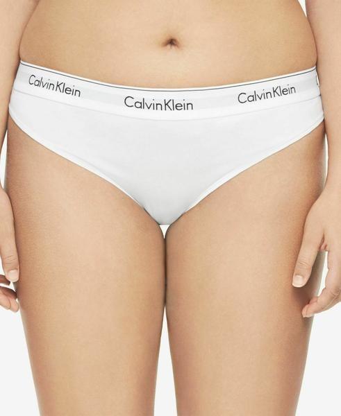 Calvin Klein 2XL White Plus Size Modern Cotton Thong QF5117 #86129