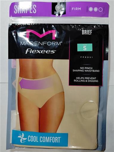 NEW Maidenform Flexees FP0051 Brief Shapes Cool Comfort S Beige #78831